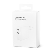 Зарядний пристрій 35W Dual USB-C Port Power Adapter 1:1 in Box білий